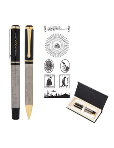 661-RT Kabartma Figürlü Metal Roller & Tükenmez Kalem Seti