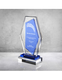 PB865 Mavi Camlı Kristal Plaket 2