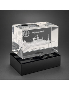 3D Lazer Patlatma Küp 5x5x8 Yatay Siyah Kaideli 2