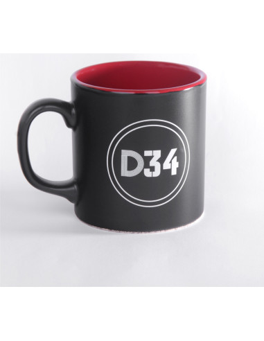 Atlas Mat Siyah Çift Renk Seramik Kupa Bardak