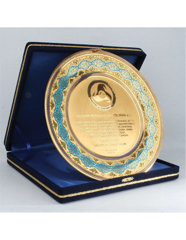 Altın Kaplama Tabak Plaket