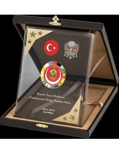 PB2005 Altın Yaldız Kristal Plaket