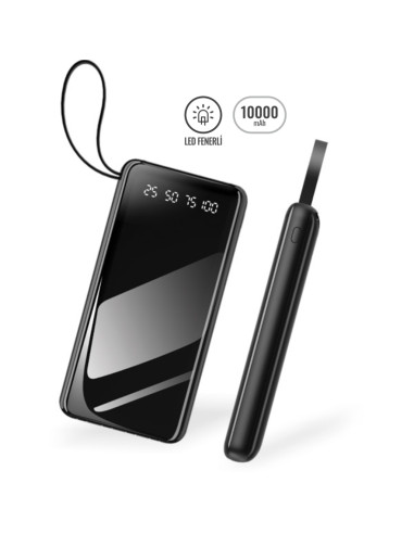 PWB-75 Powerbank 10000 mAh LED FENERLİ