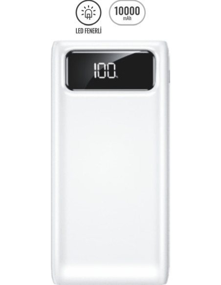PWB-320 Powerbank 10000 mAh LED FENERLİ
