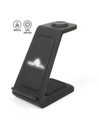 PWB-280 Wireless 3’lü 15 W Şarj Stand Set